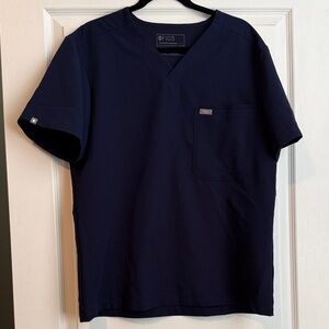 Figs Men's Navy Blue V-Neck Top